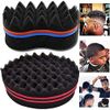 Xinlie Hair Sponge Brush Twists Dread Afro Coils Hair Curl Brush Hair Brush Sponge Holes Barber Hair Brush Sponge Barber Hair Brush Sponge Hair Twist Sponge For Twists,Curls in Afro-Style Hair(2PCS)