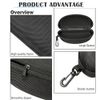 2 Pack Eye Glasses Hard Case Sunglasses Black Box Clam Shell Zipper With Hook