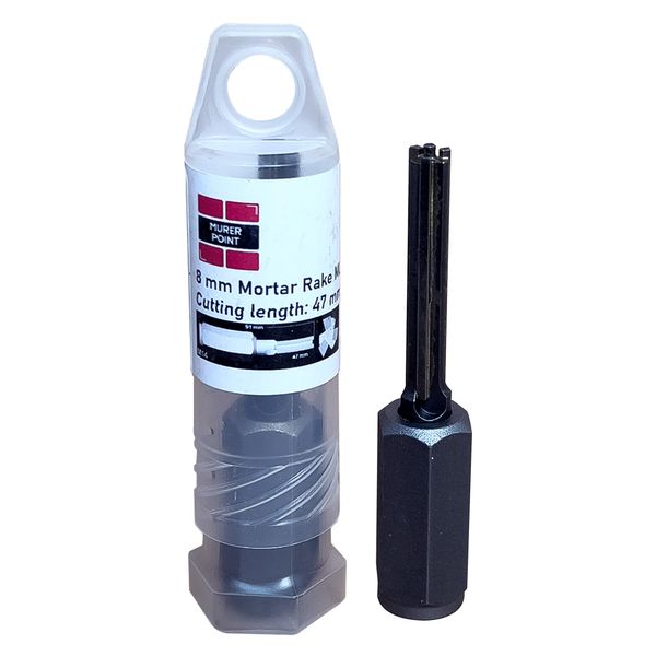 MurerPoint 3 Cutter Masonry Chisel Mortar Rake - 8mm | TCT Chisel Mortar Masonry Joint Raking Router with 47mm Cutting Depth | Repointing Raker Tool For Fast Removal Of Old Mortar & Brickwork Pointing