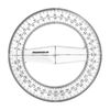 Rumold 313.202 Full Circle Protractor, 400 GON Graduation, 15 cm Diameter, Transparent