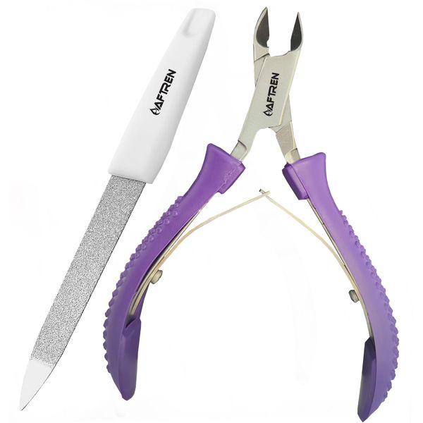 Professional 1/2 Jaw Cuticle Cutter Cuticle Nipper Stainless Steel Manicure Feet Hands Ingrown Toenail Cuticles Cuticle Scissors (Shining Purpul)