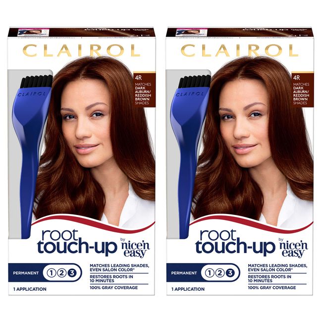 Clairol Root Touch-up Permanent Hair Color, 4R Dark Auburn, 2 Count