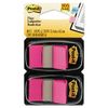 Post-it Flags, 1 Inch, Bright Pink, Two Dispensers per Pack, 12 Pack (680-BP2)