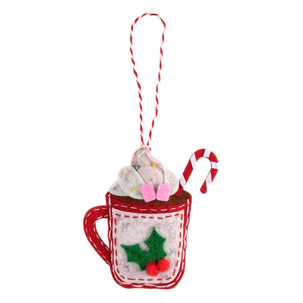 Trimits Christmas Felt Decoration Kits, 8 x 11cm, Hot Chocolate