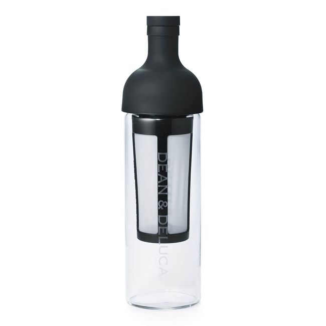 DEAN&DELUCA Filter-In Bottle, Black, 25.5 fl oz (750 ml), Glass, Cold Brew Coffee, Tea, Heat Resistant Glass, Made in Japan, 8.7 x 3.9 x 8.7 inches (22 x 10 x 22