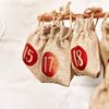 Pushka Home Christmas Advent Calendar Tree Hanging Hessian Sacks (Red)