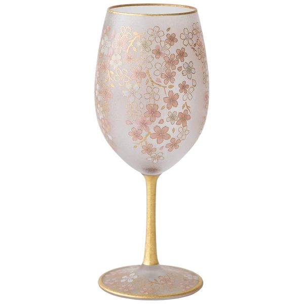 ADERIA 6530 El Dorado Cherry Blossom Wine Glass, 19.3 fl oz (540 ml), Made in Japan, Comes in a Cosmetic Box, Stylish, Pair for Red, Red Wine Cup, White, Present, Gift, Gift, Wedding, Retirement,