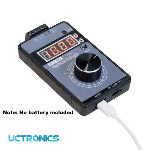 UCTRONICS DC ±10V 0/4-20mA Current Voltage Signal Generator, USB Power Supply Interface Analog Simulator for PLC and Panel Debugging, Device Testing, Frequency Converter, Flow Valve