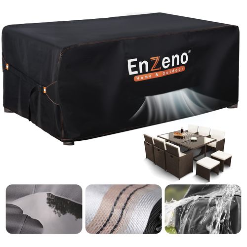 Enzeno Garden Furniture Cover, Waterproof, 180 x 120 cm, Winterproof Tarpaulin, Garden Furniture, Oxford Fabric, Garden Furniture Tarpaulin, Rectangular, Garden Table Tarpaulin