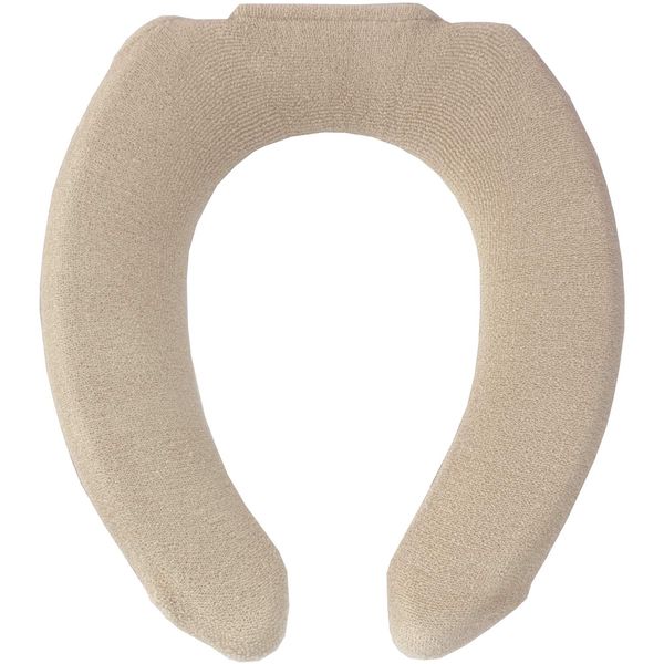 OKA Etoffe Toilet Seat Cover, For U-Shaped Seats, Antibacterial, Odor Resistant, Approx. 3.5 x 3.4 x 0.4 Inches (9 x 8.7 x 1 cm), Beige