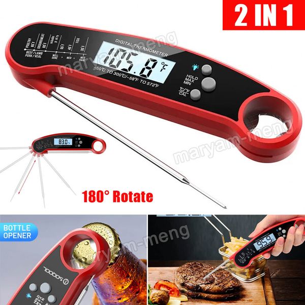 2in1 Instant Read Digital Meat Thermometer BBQ Cooking Tool with Bottle Opener
