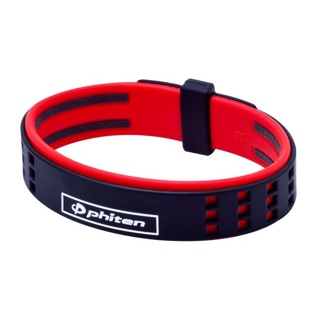 Phiten RAKUWA Bracelet Bracelet S Duo Type Black/Red, 7.5 inches (19 cm)