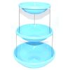 3 Tier Twistfold Party Serving Plastic Stand With Bowls/Platter Rack (TURQUOISE)