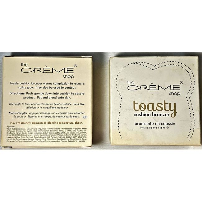 LOT OF (2) The Creme Shop Toasty Cushion Medium Bronzer Warms Face Makeup