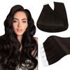 Ugeat Darkest Brown Tape Hair Extensions Real Human Hair 12 Inch Tape in Hair Extensions #2 30G Real Human Tape in Hair Extensions Human Hair Extensions Tape Hair Extensions Tape in