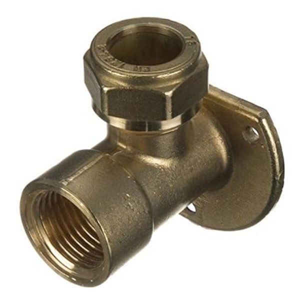 15mm x 1/2" DZR Compression Wallplate Elbow