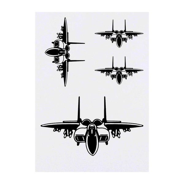 4 x 'Fighter Plane' Temporary Tattoos (TO00013803)