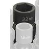 Grey Pneumatic (GRE2022UM) 1/2" Drive Metric Universal Impact Socket - 22mm
