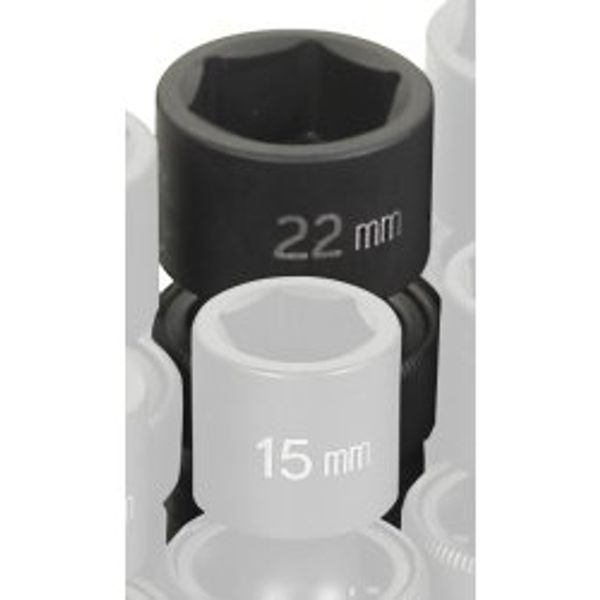 Grey Pneumatic (GRE2022UM) 1/2" Drive Metric Universal Impact Socket - 22mm