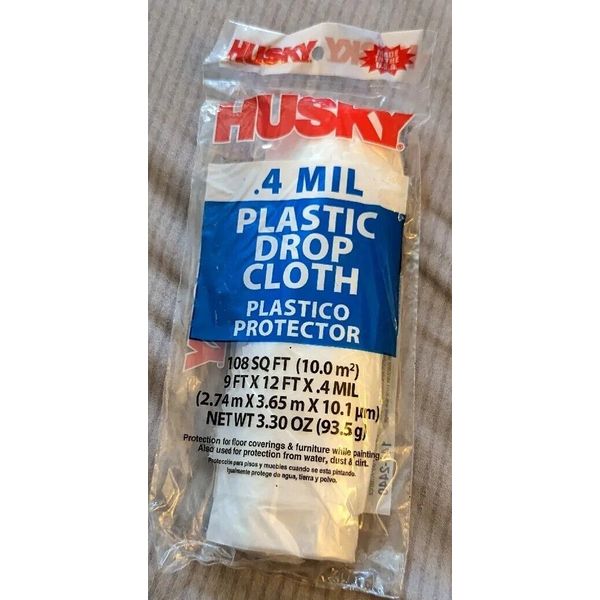 Husky Plastic Drop Cloth, 9' x 12'