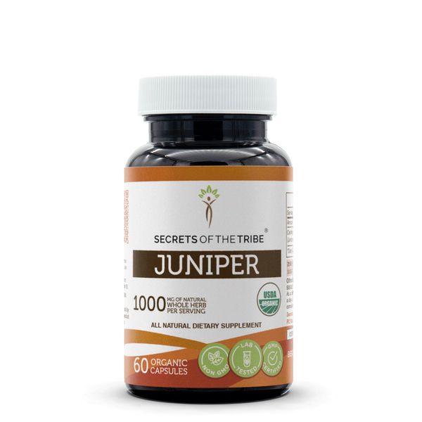 Secrets of the Tribe Juniper 60 Capsules, 1000 mg, USDA Organic Juniper (Juniperus communis) Dried Berry (60 Capsules)