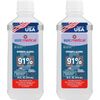 Isopropyl Alcohol 91%, Multipurpose First Aid Antiseptic (2) 16 Oz.