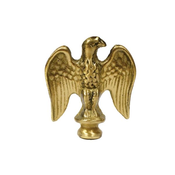 Lamp Finial-Solid Cast Brass Eagle Highly Detailed W/Dual Threads, WB Finish