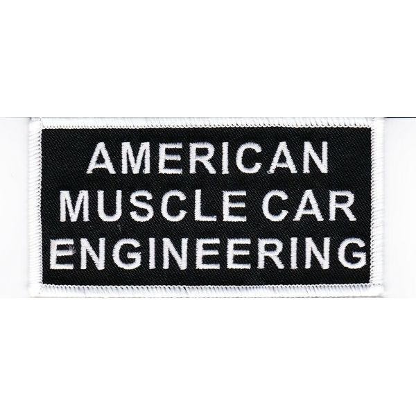 AMERICAN MUSCLE CAR ENGINEERING SEW/IRON PATCH EMBROIDERED DODGE CHEVY FORD 