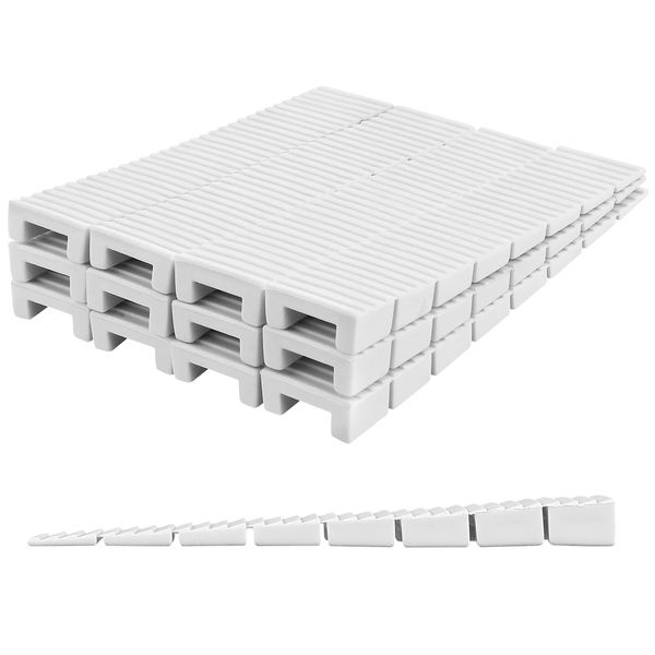 VILLCASE 20pcs White Table Shims Furniture Leg Leveling Pad Home Table Chair Leg Wedges Table Leg Adjuster for Home Improvement and Workplace 9.7X2CM 1