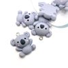 TECC Polymer Clay Gray Koala Bear Charm Pendants4 Pieces