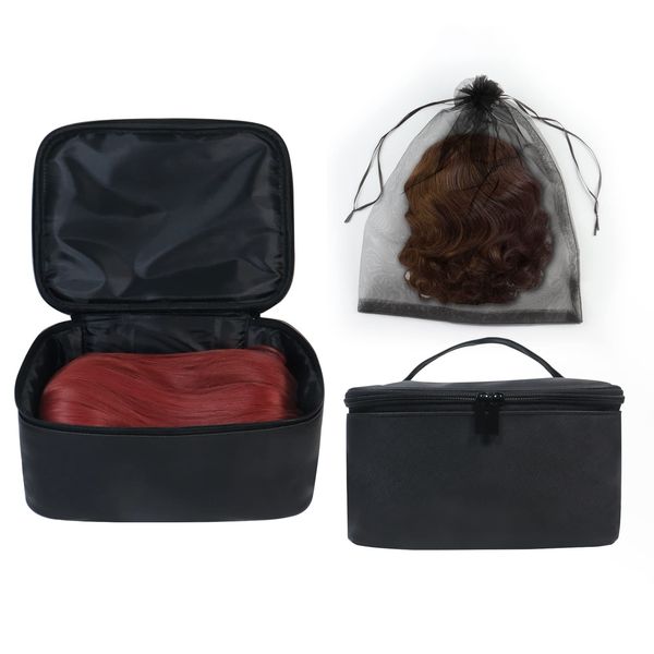 Goklmn Wig Storage Box,Portable Wig Box Wig Storage for Multiple Wigs,Wig Travel Case Travel Makeup Case for Men & Women