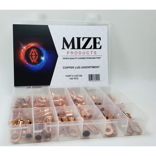 Mize Wire 100 Pc Copper Lug Assortment, LKC100