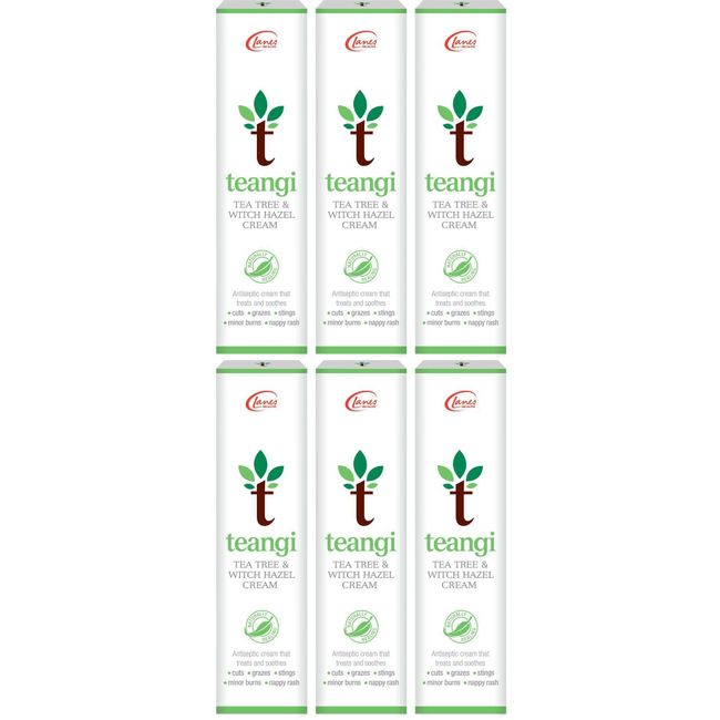 6 x Teangi Tea Tree & Witch Hazel Cream (28g) | 100% Naturally Pure | Skin Relief | Pain Relief