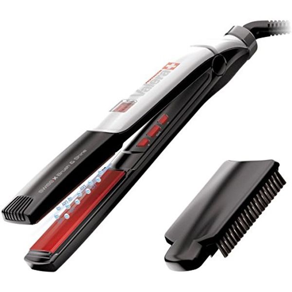 Valera Professional Swiss'X Brush & Shine Combined System For Hair Straightening And Instant Brushing With 5X Ceramic Tourmaline Coated Floating Plates And Detachable Brush (Made In Switzerland)