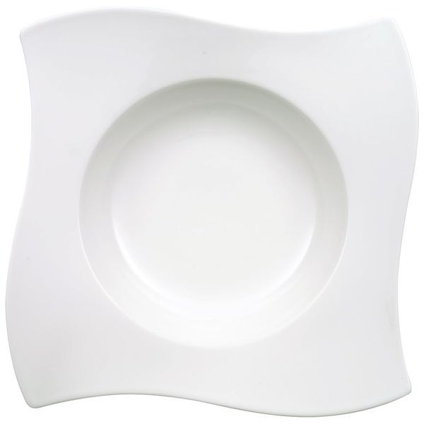 Villeroy & Boch New Wave Pasta Plate, Premium Porcelain Made in Germany, White, 11 x 11 x 2.25 in