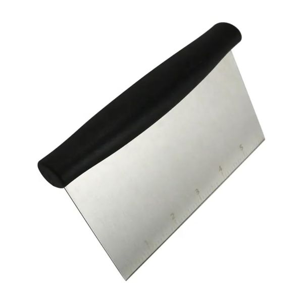 Bench Scraper for Baking, Dough Scraper for Cutting, Dicing, Chopping & Measuring Dough Pastry Cakes Gnocchi Vegetables, Board Scraper, Pastry Divider, Cutter, Dishwasher Safe, Stainless Steel