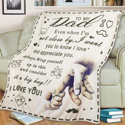 Exzzauk Dad Blanket Gifts from Daughter Son, Best Birthday Gifts Ideas for Dad 60 * 80IN (DAD)