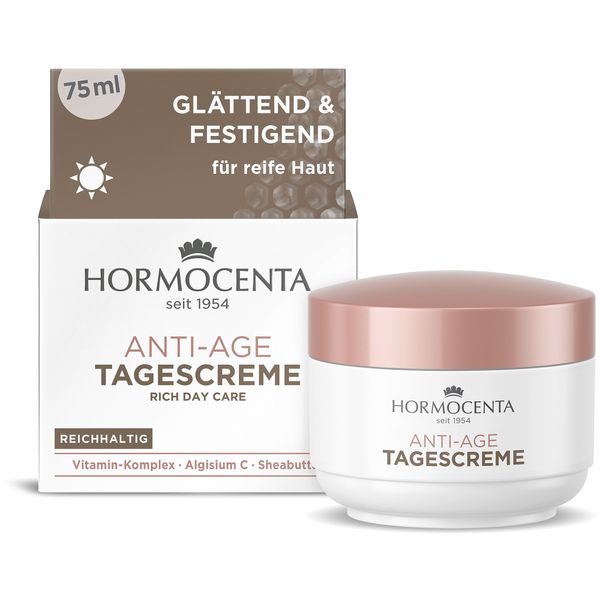 Hormocenta Anti-Age Tagescreme 75ml - Reichhaltige Pflege mit Vitamin-Komplex, Algisium C und Sheabutter für die anspruchsvolle, reifere Haut (1 x 75ml)