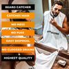 Beard Bib GROOMARANG Beard Catcher Shaving Apron for Men - PLUS Beard Shaping Comb Template