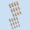 24 Pieces Medium Length Petite Luxury Khaki Stone Girly Nail