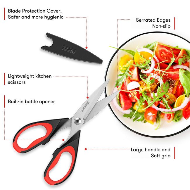 Kitchen Scissors, Kitchen Shears Multi Purpose Non Slip Sharp