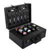 Kinglioncase Barber Case Clipper Bag Black, Hair Kit Tool Box Aluminum Organizer with Portable Handle and Secure Numlock for Scissors, Clippers, Barber Supplies 15.8" x 11" x 6.5"