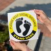 Social distancing floor decals for carpet, floor sign 6 ft. (5 pack)