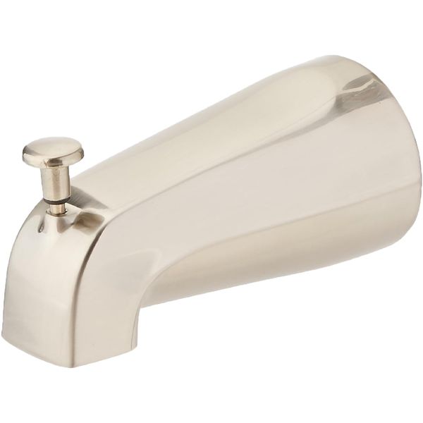 EZ-FLO 5-3/8 Inch Zinc Bath Tub Diverter Spout, 1/2 Inch IPS Pipe, Brushed Nickel, 15080