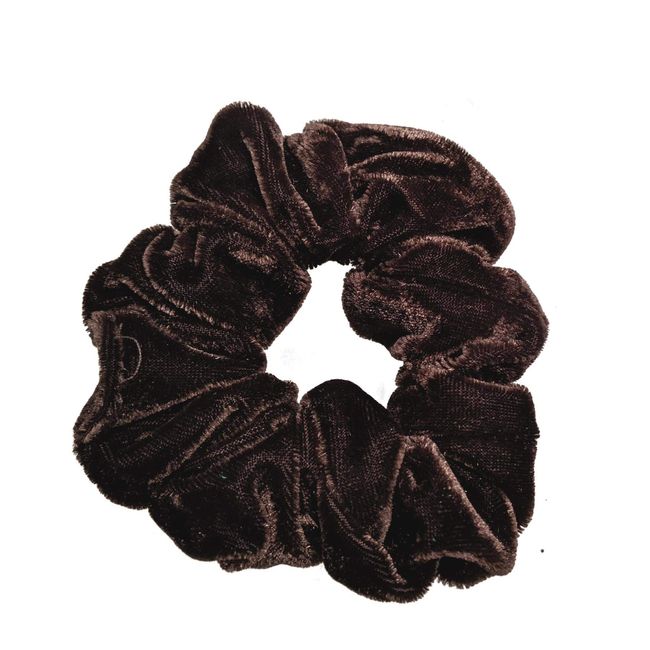 Brown Velvet Scrunchie Hair Bobble for Women Girls by Glitz4Girlz