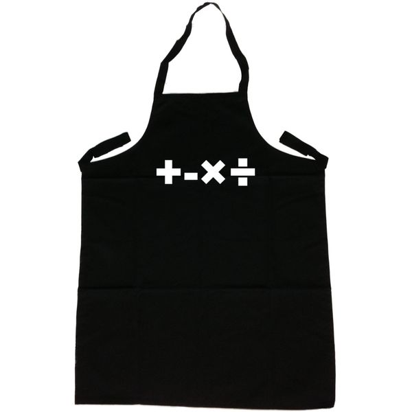 Maths Signs Black Apron (White Print)
