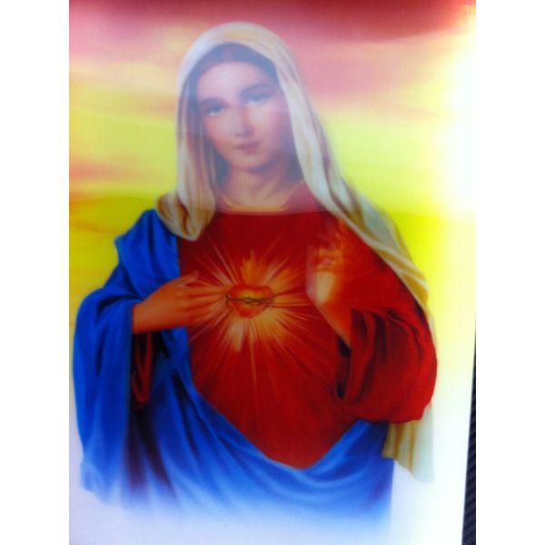 3D Effect Print Paint Plastic Picture - Maria (size 13" x 9.5")