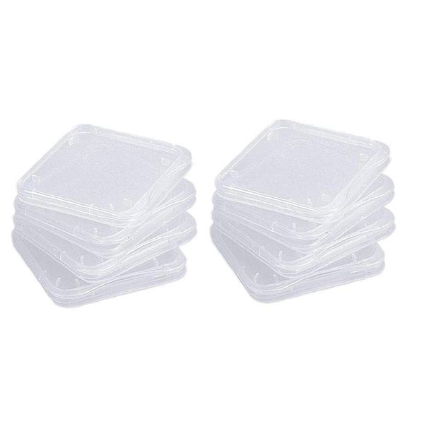 LNYMZD 10Pcs Transparent Universal SD Card Storage Case Durable SDHC Memory Card Holder Box Computer Components Memory Card Cases Memory Card Accessories