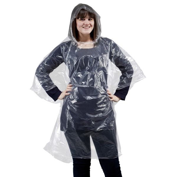3 x Emergency Clear Rain Poncho's