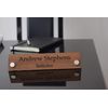 Modern Custom Engraved Solid Wood Desk Nameplate with Standoffs